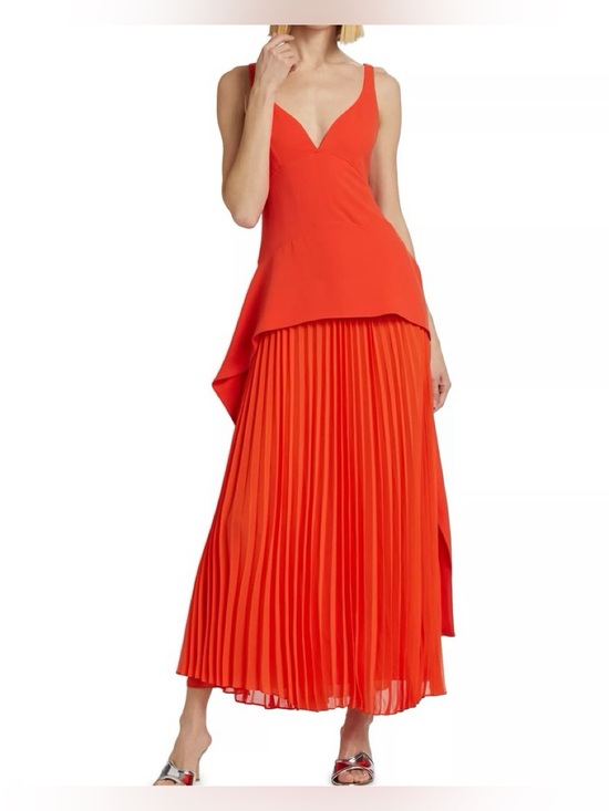 Simkhai Dresses & Skirts - Jonathan Simkhai Sequoia SL Vneck Midi Dress in Flame